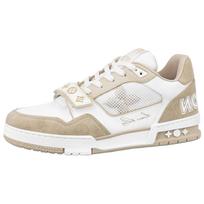 Louis Vuitton Trainer Sneaker 'Velcro Strap - Beige Monogram Denim' 1A9ZC2 41.5 white