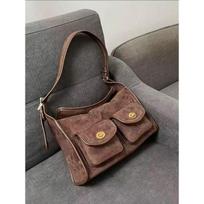 Multi-pocket one-shoulder pillow bag, new retro literary messenger bag, casual wide shoulder strap, commuter bag for women ruda