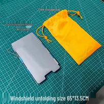 9-Piece Ultra-Light Aluminum Foldable Camping Stove Windscreen with Buckle Storage Bag yellow