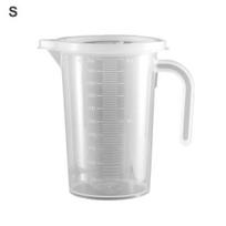 500ml/1000ml/2000ml Karščiui atsparus matavimo puodelis, tvirtas, plastikinis, su skaidria skale, nešiojamas matavimo grafinas kasdieniam naudojimui M white
