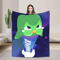 Soft Warm Blanket Picnic Cartoon Spirit Duolingos Throw Blanket  Flannel Bedspread For Living Room Print Sofa Bed Cover 75x90cm