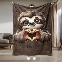 Individualus tinginio pledas Mielas gyvūnas Širdies rankos dizainas Personalizuotas vardas Vilnos pledas Visų sezonų Minkšta šilta patalynė Namų dekoras Dovana 70x100cm28x39in gray