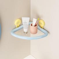 Plastic Shower Organizer Dopamine Color Corner Storage Shelf Suction Cup Triangle Shelf  Bathroom mėlyna