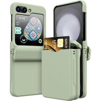 Samsung Galaxy Z Flip 5 Card Holder Case - 2x Card Wallet Case, Premium Hybrid Tough Protective Bumper, Hinge Cover, 360 Protection