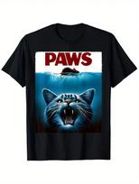 Paws Cat and Mouse Parody Funny Cat T-Shirt 5XL įvairiaspalvis