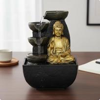 Rami stalviršio vandens fontanėlė, savaime cirkuliuojantis, darbalaukio, Feng Shui, mini, vidaus black