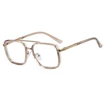 CCspace Vyriški receptiniai akiniai Metalinis pilotų stiliaus rėmelis Vyriški trumparegystės akiniai Mėlyną šviesą blokuojantys optiniai lęšiai Original Lenses beige