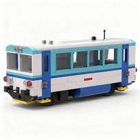 354pcs MOC Motorised Passenger Carriage Train RC Model Building Toy Blocks Architecture Christmas Gifts Creative Idea Education blue