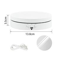 3 Speeds Electric Rotating Display Stand 360 Degree Turntable Holder Battery/Usb Power For Photography Products And Shows white white