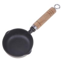 12 cm ketaus mini kiaušinių keptuvė su snapeliu, nelipni, pieno puodelis, sviesto lydymo indas, tinka dujinei viryklei, indukcinei viryklei, universali one size juoda