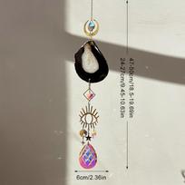 Window Hanging Crystal Suncatcher - Sun Catchers Chains with Prism Beads for Home Outdoor Indoor Decor Garden Light Catcher Housewarming Wedding Gift black