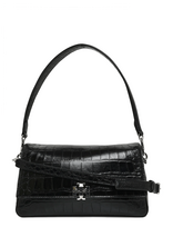 Tory Burch - Charlie Embossed Croc Small Shoulder Bag - Rankinė - Juoda