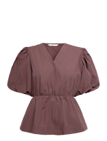 Noella - N-Magdalena Blouse - Marškinėliai trumpomis rankovėmis - Burgundiška splava