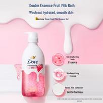 Dove Saldžių braškių ir avižų pieno kūno prausiklis pink