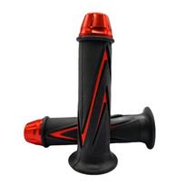 Universal Motorcycle and ATVs Handlebar Grips Suitable for Enhanced Riding Comfort and Control Reduce Vibration Fatigue raudona