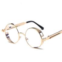 Apvalūs Metaliniai Naujausi Akiniai nuo Saulės Steampunk Vyrams Moterims Stilingi Akiniai Dizainerio Retro Retro Akiniai nuo Saulės UV 400 Apsauga Gafas De Sol As shown in the figu brown