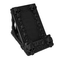 Gothic Skull Phone Holder Stand, 3D Printing Matte Black Skeleton Shape, Stable Support Mobile Phone Holder for Desktop Accessory juoda