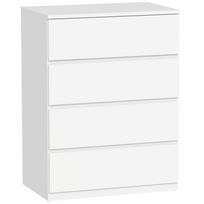 Komoda 4 stalčiai Sandėliavimo spintelė be rankenėlių Minimalistinis dizainas 60 x 40 x 80 cm Balta 60 x 40 x 80 cm