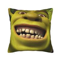 Shreks Smile Memes Square Pillow Covers Polyester Bed Car Cartoon Cushion Case Creative Decorative Pillowcase 40*40 30X30CM black