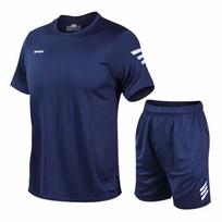 2 vnt./komplektas Vyriškas sportinis kostiumas Sporto salė Fitneso badmintonas Sportinis kostiumas Drabužiai Bėgimas Bėgimas Sportinė apranga Pratimai Treniruočių rinkinys sportinė apranga S blue