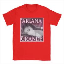 Ariana Grande Thank U TShirt Beach  Pure Cotton T Shirts For Men Hip Hop Casual Tee Shirt Short Sleeves Streetwear Tees S gray