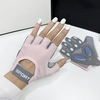 Women's Half-Finger Gym Gloves – Non-Slip for Barbell, Yoga & Jump Rope. Perfect Holiday Gift! L rožinė