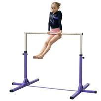 Reguliuojamo aukščio gimnastikos skersinis vaikams, vaikų jaunimo Kip aukštas skersinis sportui, violetinis 194 x 121 x 150 cm