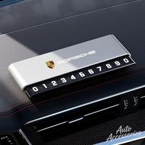 Automobilio laikinas parkavimo numerio ženklas Aliuminio lydinio Stumdomas reguliuojamas lipdukas Porsche Boxster Cayman Taycan 911 Macan Panamera
