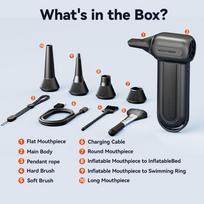 WOLFBOX DF100(MF100-BLACK) Blower Powerful Wireless Air Blower Air Duster 3-Speed Adjustable Mini Blower for Car/PC/Home/Outdoor cnjaw55 gray
