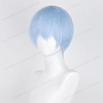 Himmel Perukai Cosplay 30cm Trumpi Šviesiai Mėlyni Galvos Odos Plaukai Anime Atsparūs Karščiui Sintetiniai Perukai + Peruko Kepuraitė as the picture-