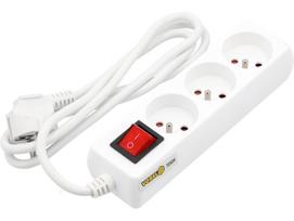 Buitinis ilgintuvas Vorel, 72524, 3 x 1 mm², 1.5 m, IP20, 3 lizdų, su jungikliu