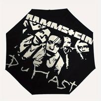 Rammstein, Du Hast Automatic Open/Close Umbrella   Compact Travel Umbrella, 8 Rib Heavy Duty Construction, Ideal Gift, 157 gray