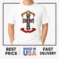 Guns N' Roses Official Cross T-Shirt ON TREND Unisex T-Shirt S white