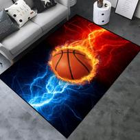 Basketball Court Large Area Rugs for Teen Boys Playroom Bedroom Carpet Yoga Mat Flannel Carpet for Living Room Sofa Floor Mat 40cm x 60cm