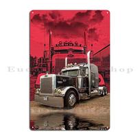 DORA Tin Sign Peterbilt With Red Peterbilt Background Metal Sign Party Iron Customize Bar Cave Design Tin Sign Poster 20x30cm（7.8x11.8inch）