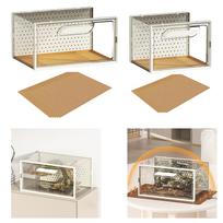 Reptile Terrarium Ventilation Design Enclosure Cage for Lizards Geckos Small beige