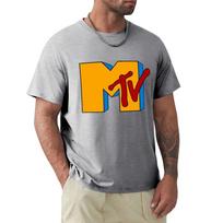 Vintage MTV Retro Rap Rock Music T Shirt Harajuku Short Sleeve T-shirt 100% Cotton Graphics Tshirt Tops S įvairiaspalvis
