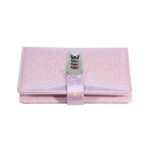 High Quality PU Leather 100 Envelope Challenge Binder With Password Lock Reusable Saving Money Notebook Waterproof Laser Cover rožinė