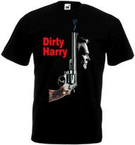 DIRTY HARRY Filmo Plakatas Marškinėliai Juodi visų dydžių S M L XL 2XL 3XL S gray
