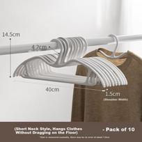 No-Trace Short Neck Hangers Space-Saving Clothes Rack Non-Slip Balcony Clothes Hangers 10-Pack