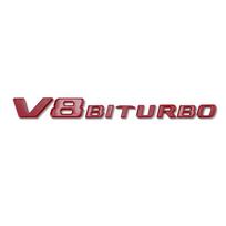 V8 BITURBO raidės 3D ABS automobilio lipdukas Mercedes Benz dvigubo turbokompresoriaus logotipui Sparno modifikavimo etiketė Dekoratyvinis lipdukas Priedai MZ5 1PCS raudona