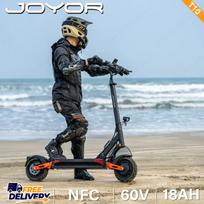JOYOR T10 Elektriniai paspirtukai su NFC, dvigubas variklis, 60V18AH baterija, E-paspirtukas, hidrauliniai stabdžiai, 10 colių padanga, sulankstomas elektrinis paspirtukas