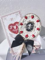 Makeup mirror Flower Knows from the Strawberry Cupid series - milky white raudona/balta