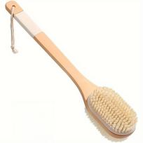 Back Scrubber Body Brush, Wet and Dry Use Body Brushes for Shower, Back Brush Bath Brush Exfoliating Brush with 17in Long Handle 1pc beige