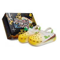 Crocs Crush Clog 811 Delicious Crab Burger Special Shoe Box Hamburger Dopamine Hole Shoes Unisex White Brown Yellow and Green 39-40