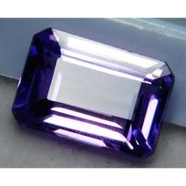 Natūralus violetinis ametistas   9,90 ct smaragdo pjūvio laisvas brangakmenis 13.3 mm approx violetinė