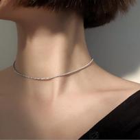 Popular Sparkling Necklace for Women Clavicle Chain Choker Silver Color Fashion Jewelry Accessories Wedding Party Birthday Gift