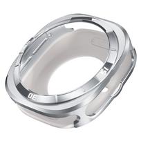 Prabangus aliuminio dėklas, skirtas Samsung Galaxy Ultra Watch Ultra 47mm, metalinis dangtelis, skirtas Samsung Galaxy Ultra 2025 47MM, ekrano apsauga Galaxy watch ultra sidabro baltos spalvos