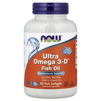 Now Foods Ultra Omega 3-D EPA 600/DHA 300 Fish Softgels, 90 Count