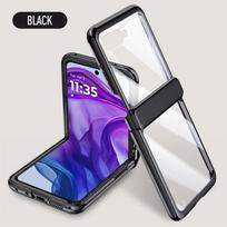 For MOTO Razr 50 50 Ultra Plated Hinged Automatic Spring 360° Full Protection Anti-Drop with Tempered Film Front Film Phone Case MOTO Razr 50 juoda